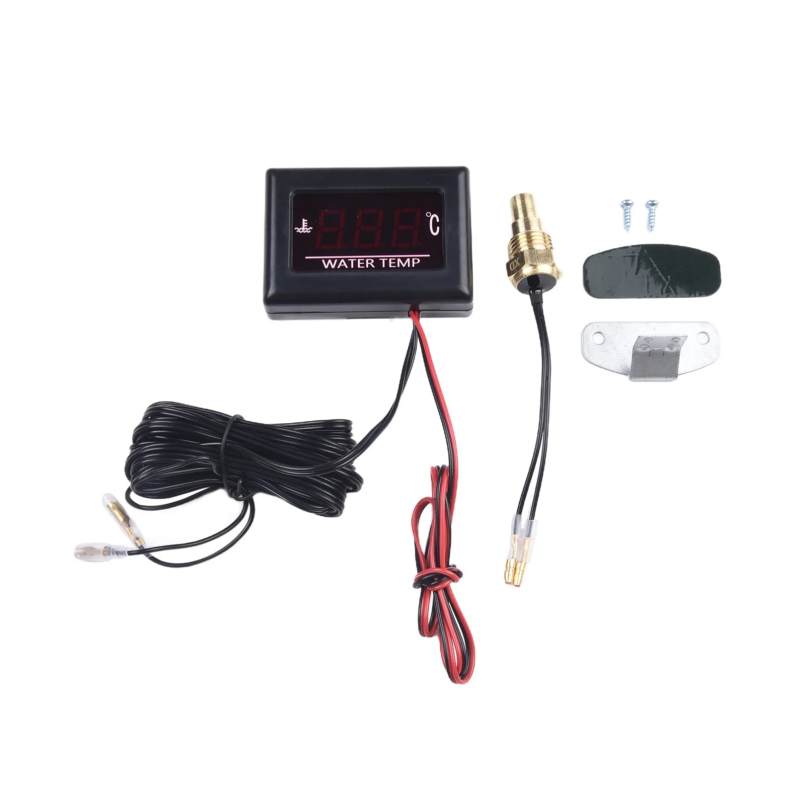Digital Water Temperature Gauge Kit with Sensor Plug | 12V-24V Car Engine Monitor