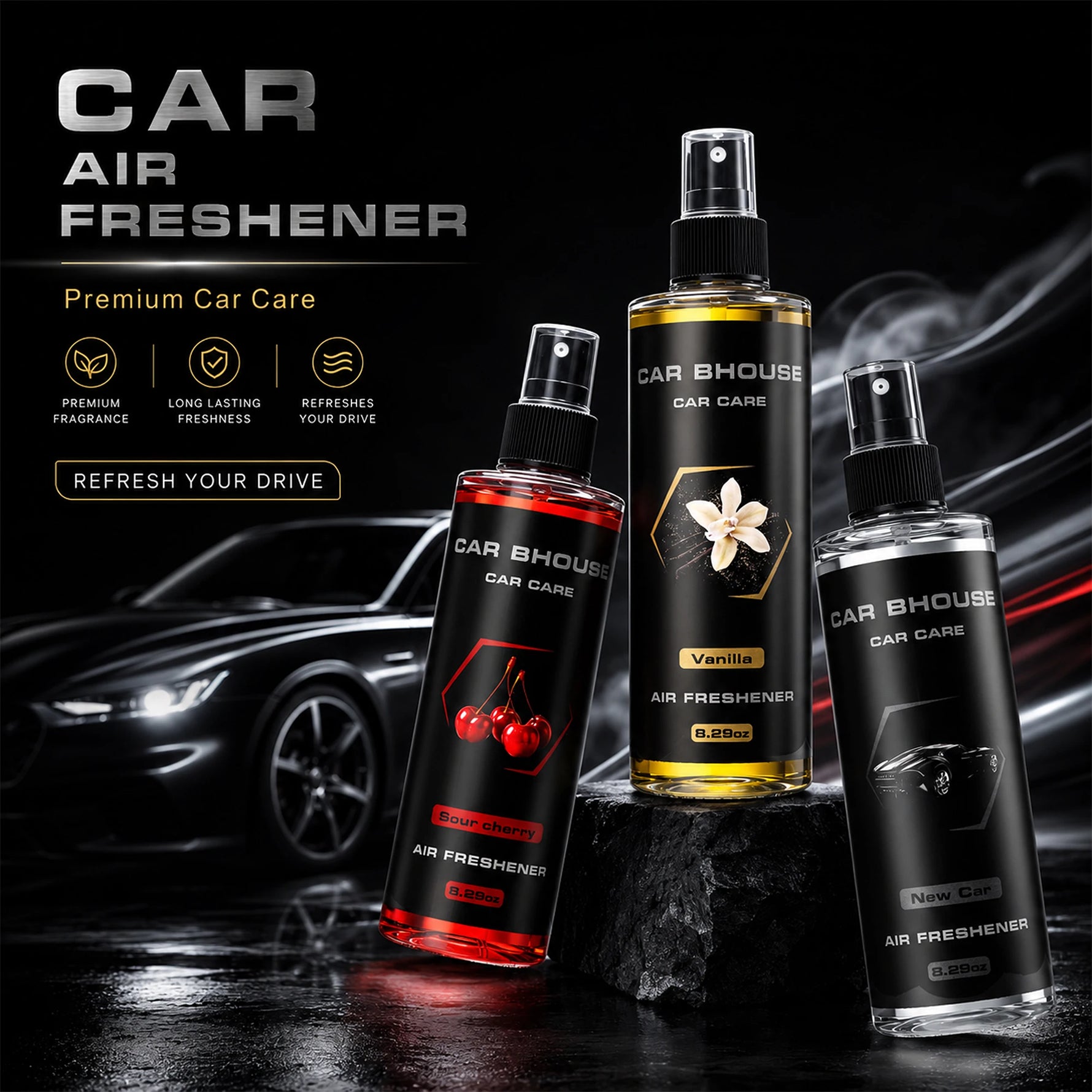 Flower Fruit Scent Car Fragrance Spray | 8.29oz Long Lasting Air Freshener alternate view
