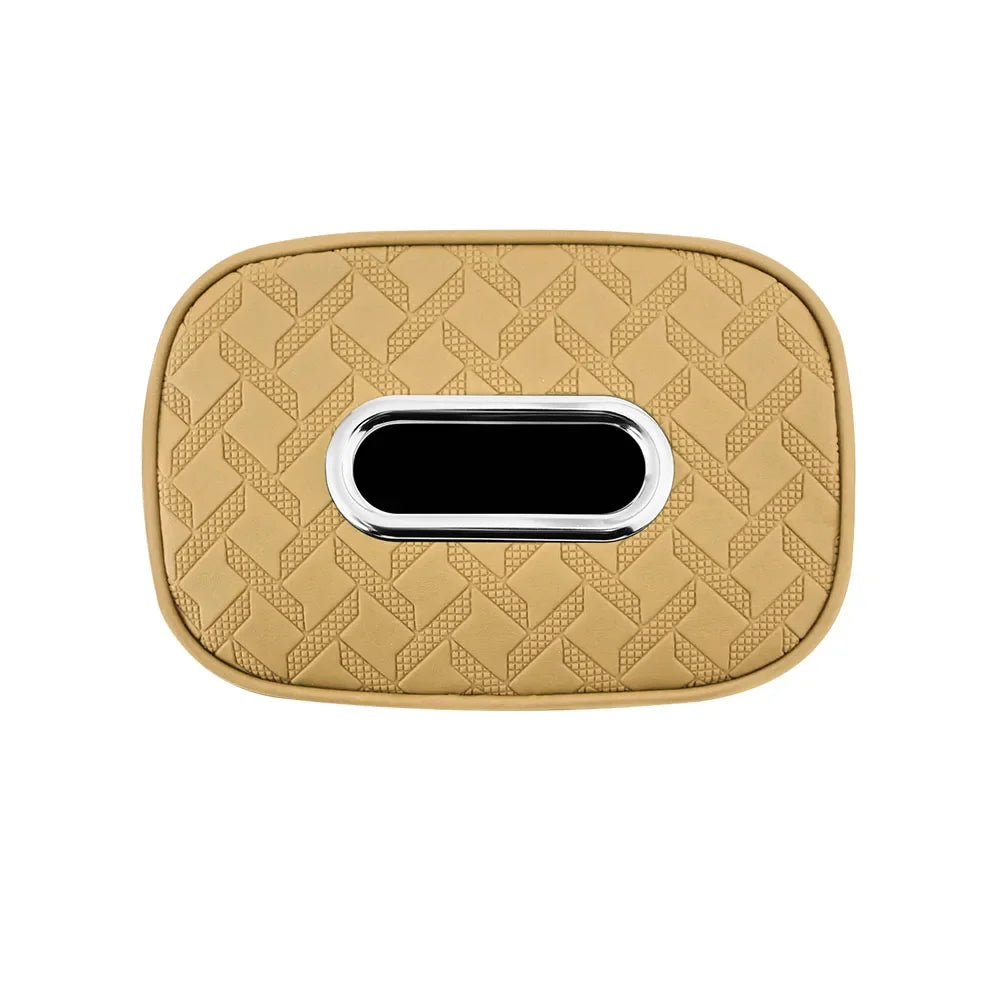 Car Tissue Box Holder with Fix Strap for Console, Armrest, Visor and Backseat
