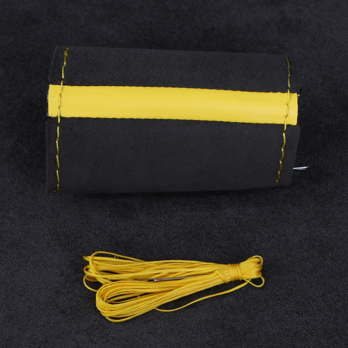 Universal Suede Car Steering Wheel Cover DIY Hand Sewing Soft Leather Braiding Cover alternate view