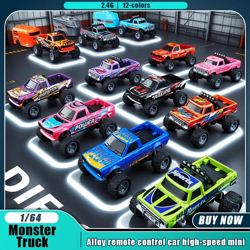 New RC Car MINI Alloy 1/64 Remote Control Car Convenient to Carry 60 Minutes of Work Time Children's