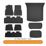 Tesla Model Y Juniper 2025 Floor Mats | Double Layer TPE, Waterproof, Non-Slip, Trunk close-up view