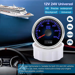 52mm Tachometer with Hourmeter | 7 Color Backlight RPM Gauge for Car Boat close-up view