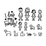 Car Sticker Interesting Family  Automobiles Motorcycles Window Waterproof Sun Protection Decal PVC Decorative Goods,20cm/25cm/30