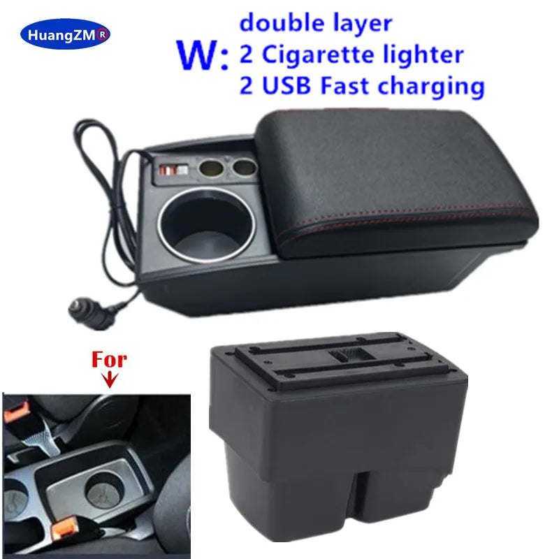 For Ford Fiesta Armrest Box For Ford Fiesta MK7 Car Armrest 2009-2017 Storage Box Interior Dedicated Retrofit Car Accessories