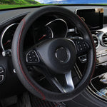 Universal Car Steering Wheel Cover Breathable Anti Slip PU Leather Steering Covers Sui close-up view