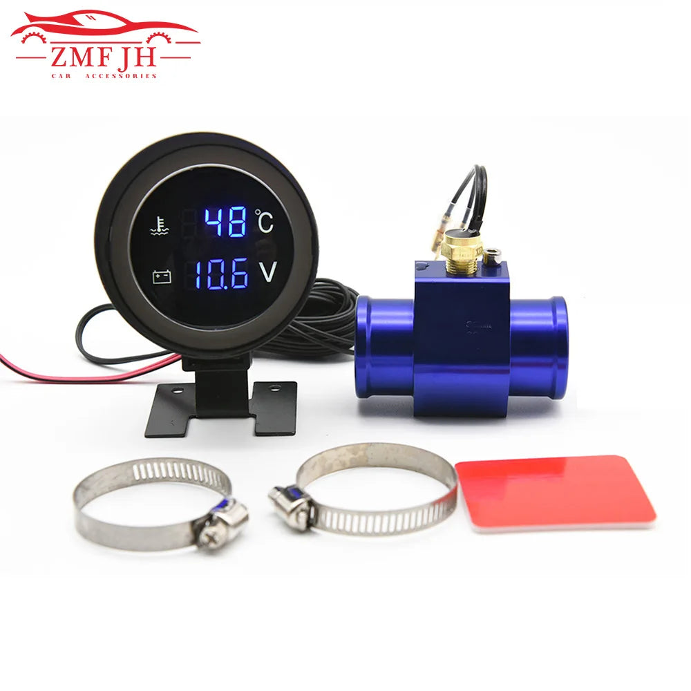 Car Water Temperature Gauge with Voltmeter 2 in 1 | -10 to 110 Celsius LCD Display