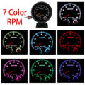 New 7color Light 12V Tachometer RPM Gauge 3.75'' Car Universal Black Tachometer Gauge Inter Shift 0-8000 RPM Fit 4 6 8 Cylinder