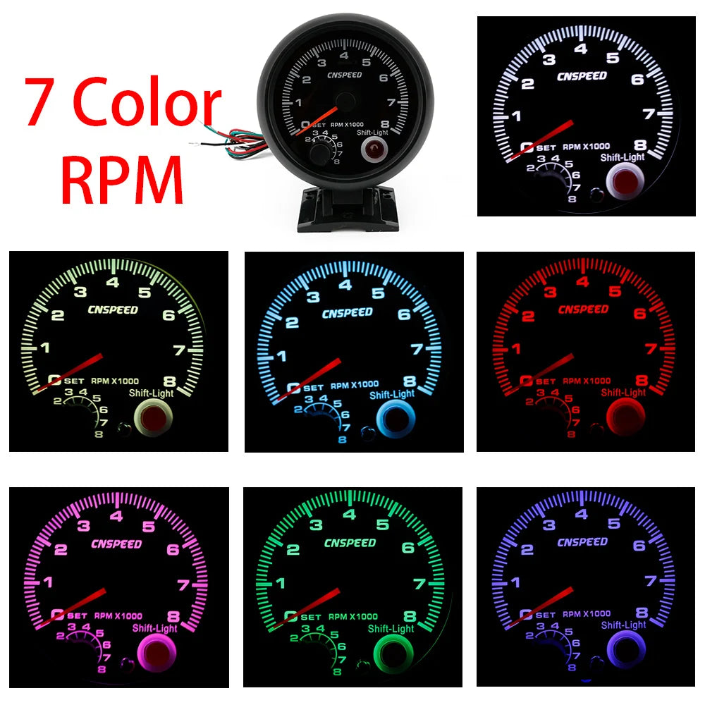 3.75'' 12V Tachometer RPM Gauge 0-8000 RPM | Universal Car Tach with Shift Light lifestyle view