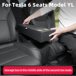 For Tesla 6-Seater Model YL 2026 Second Row Seat Aisle Storage Box, Car Multifunctional Storage Box