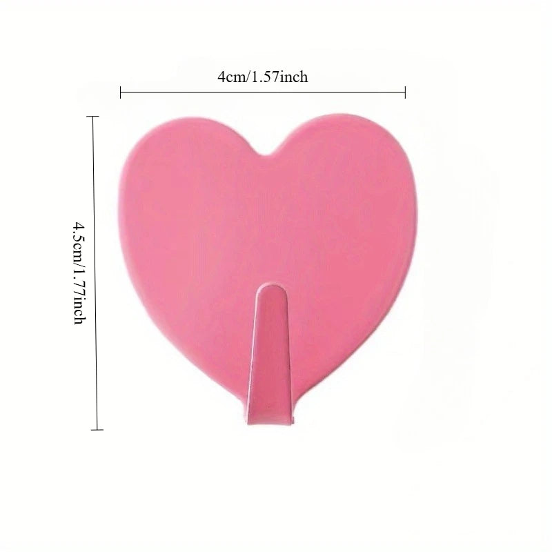 Three Heart-Shaped Hooks with Strong Adhesive,Perfect for Hanging Decorations in Kitchen detail view