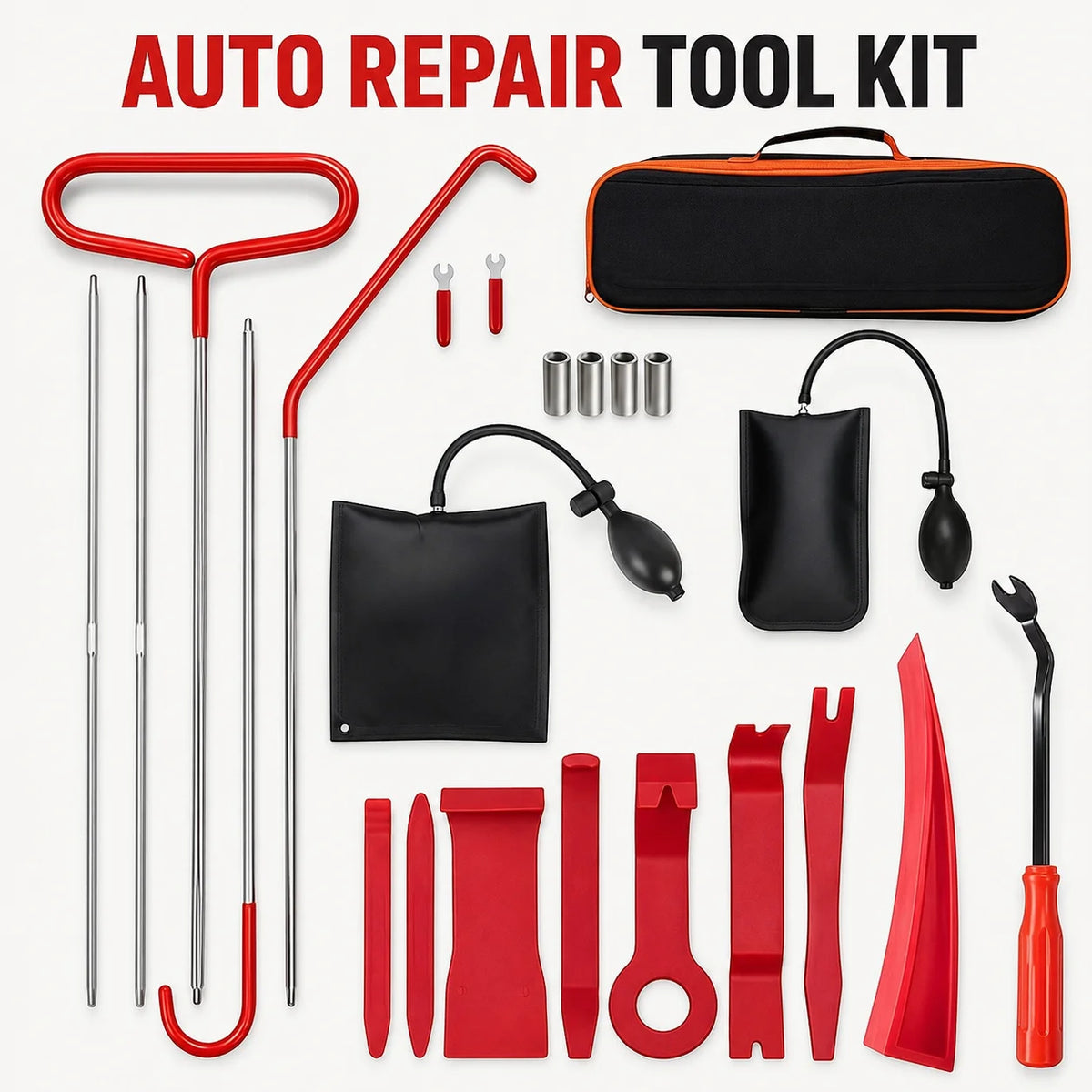Car Door Tool Kit Inflatable Air Pump Auto Window Door Open Fixing Gripper Tools with Long Reach Kit