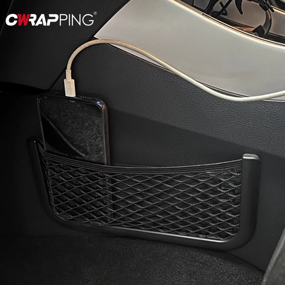 Car Mesh Storage Net Phone Holder with Elastic Top Cord alternate view