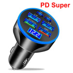 UYUXIO 6 in 1 USB C Car Charger | PD 30W Fast Charging with Voltage Display alternate view