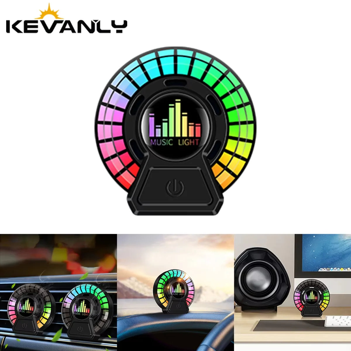Car Air Freshener with RGB Music Rhythm Lamp | 2pcs Car Vent Aromatherapy Light
