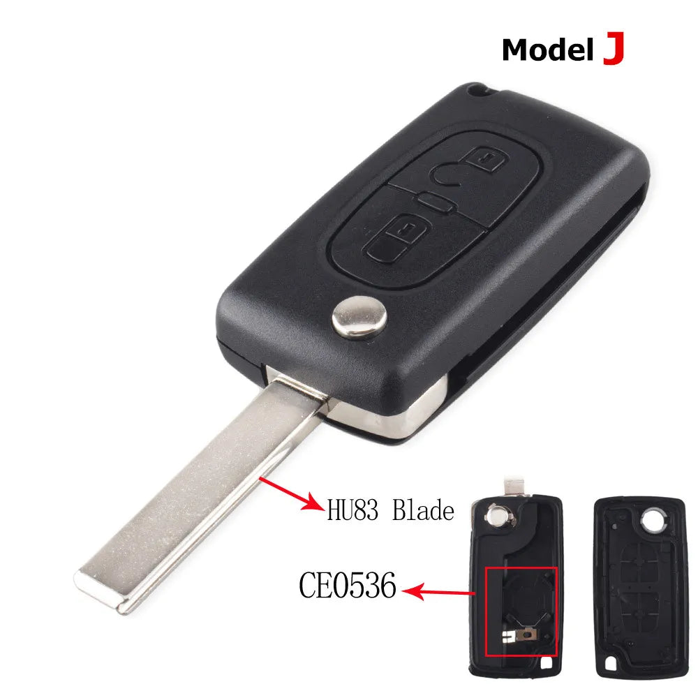 2 / 3 / 4 Buttons Remote Key Case Fit for Peugeot 207 307 308 407 607 807 Citroen C2 C close-up view