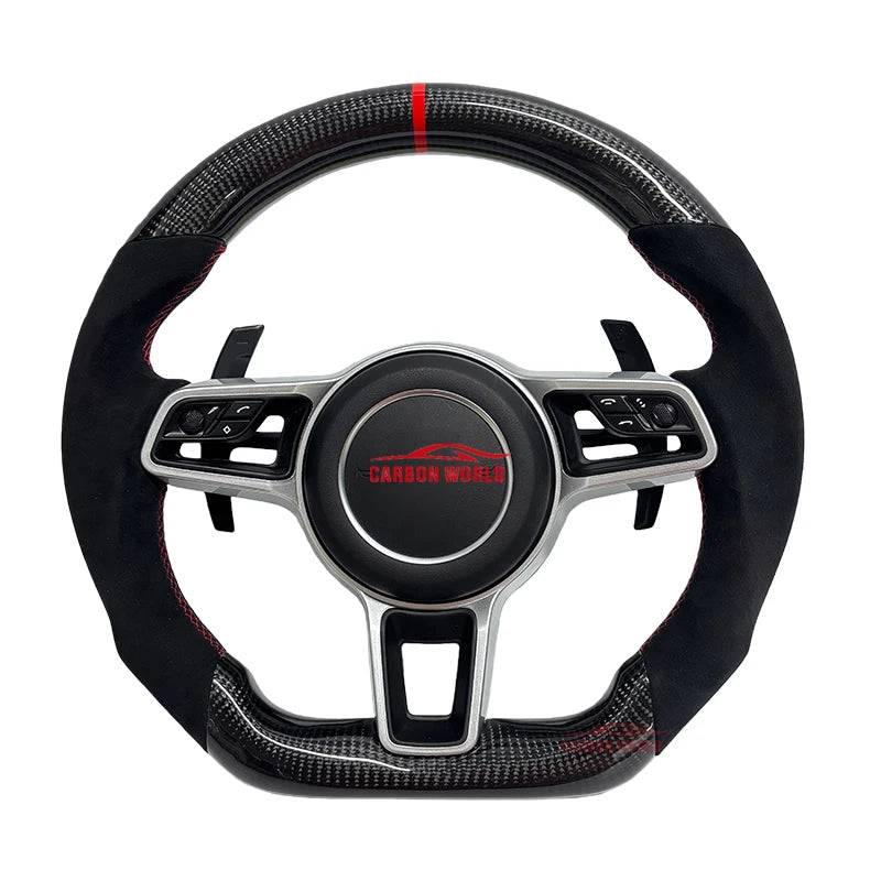 Customized Leather Car Steering Wheel For Porsches 911 996 Cayenne 958 718 Boxster 918 Cayman Macans Panamera Taycan GT RS 970