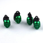 4pcs Aluminum Grenade Tire Valve Stem Caps | Dust Proof Car Truck Bike Valve Covers close-up view
