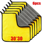 1/2/6/10pcs Microfiber Cleaning Towel Thicken Soft Drying Cloth Car Body Washing Towe alternate view