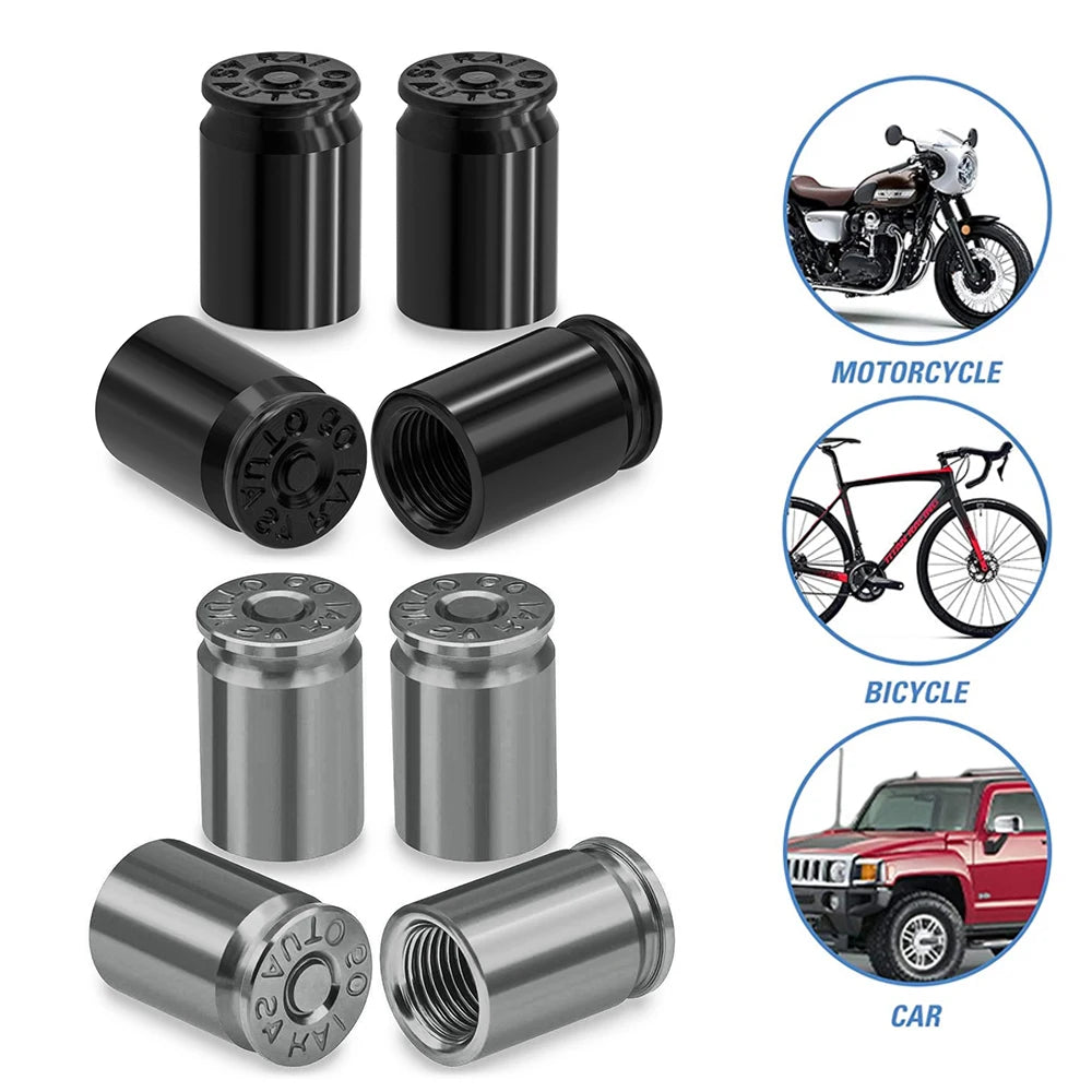 4PCS Tire Valve Stem Caps | Universal Leak Proof Stem Covers for Car SUV Truck Bicycl lifestyle view