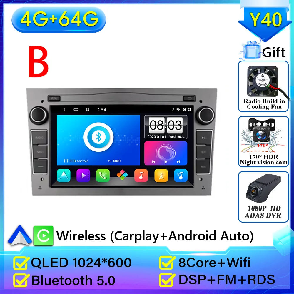 Car Radio Android Auto For Opel Corsa C D Vivaro Astra H J Vectra Antara Zafira Meriv lifestyle view