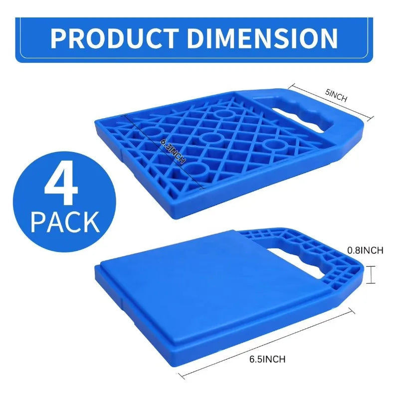4 Pack Camper RV Leveling Stabilizer Jack Pads with Handle Support Blocks for Travel alternate view