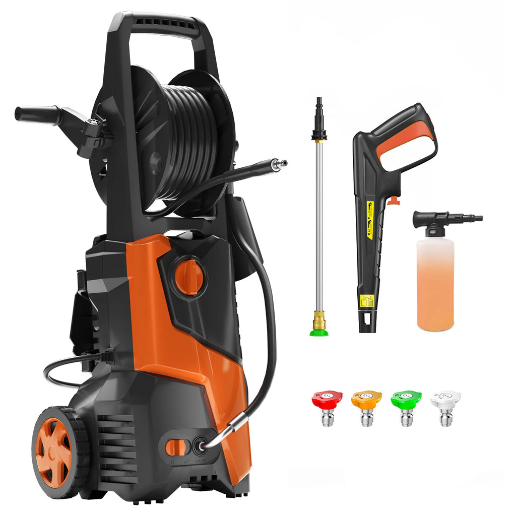 Electric Pressure Washer Car Washer 4200PSI 2.8GPM Power Washer with 20FT Hose, 4 Nozzles & Foam Cannon For Car, Home, Driveway, Yard, Outdoor, Gutter, Pool, Brick Cleaning