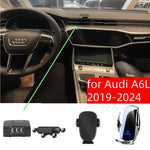 Car Phone Holder Base Special Mounts For AUDI A6L A6 C8 2019 2020 2021 2022- 2024 Wireless Charging Car Interior Accessories