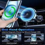 UYUXIO 15W Fast Charge Magnetic Wireless Car Charger | Air Vent Phone Holder for iPhon close-up view