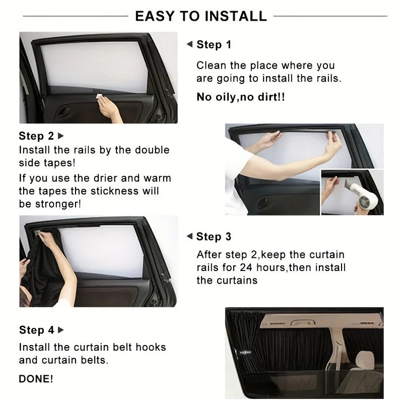Car Window Shades 2pcs Universal Foldable Sun Visor UV Protection lifestyle view