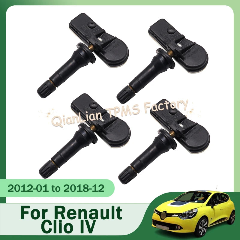 TPMS Sensors Set Of 4 407009322R | For Renault Clio IV Captur Kangoo II Lodgy Logan 433MHz Tire Pres
