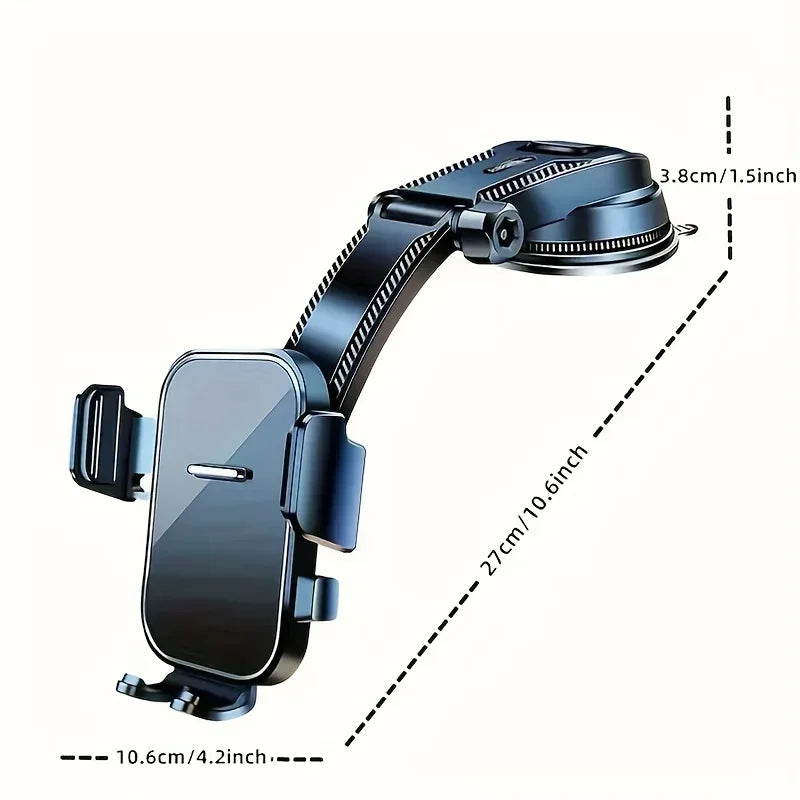 Adjustable Car Phone Mount | 360° Swivel Dashboard Cradle with Strong Suction additional angle