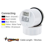 3 in 1 Car Gauge Water Temperature Oil Pressure Voltmeter 52mm Digital Red Backligh additional angle