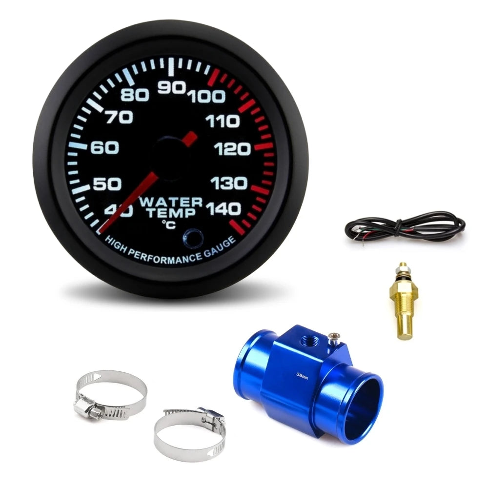 52mm Car Water Temp Gauge with Alarm and 7 Color Backlight | Universal 12V close-up view