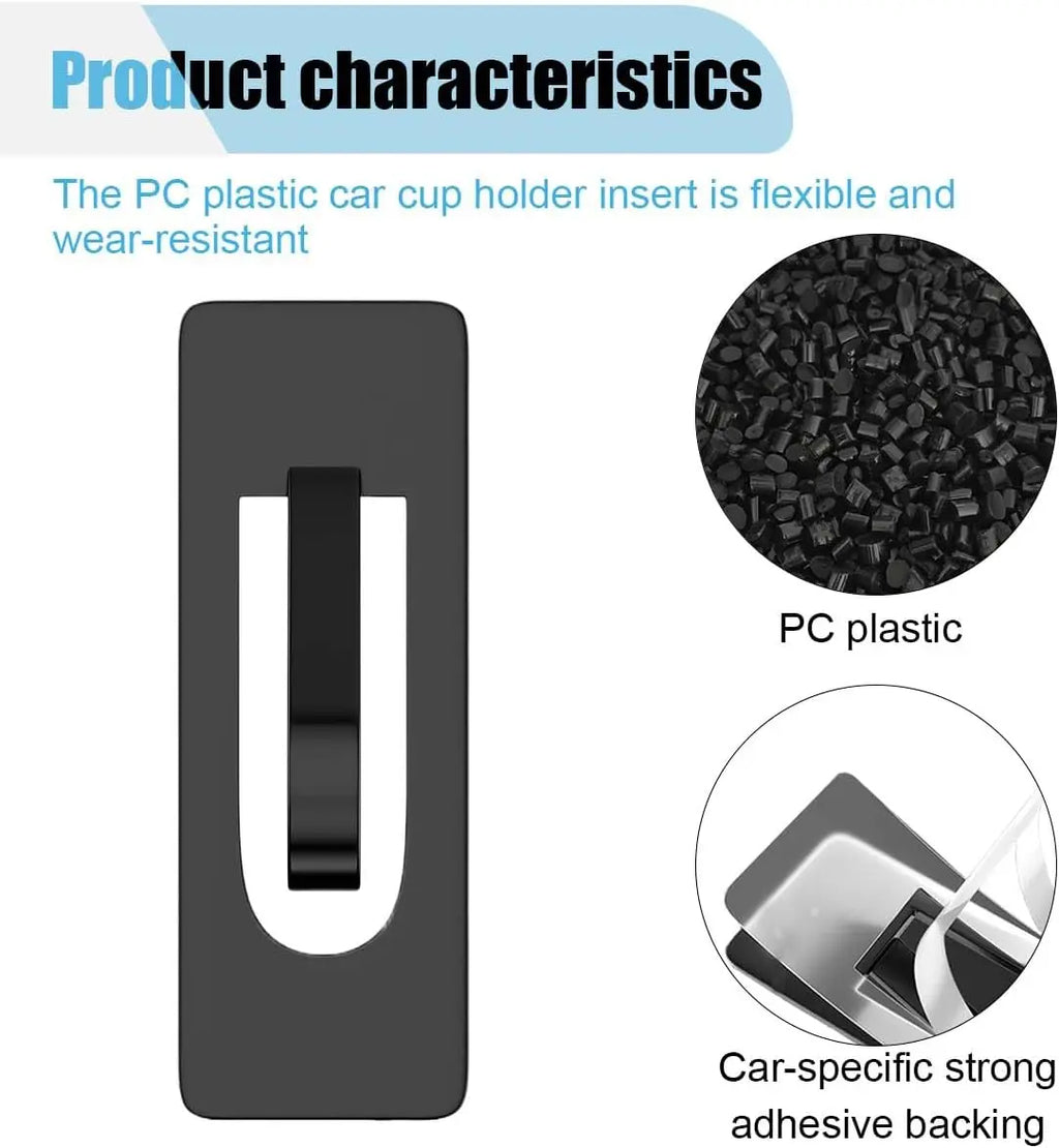 Car Cup Holder Position Limiter | Anti Shake Cup Slot Insert with Self Adhesive Pad detail view
