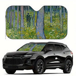 Starry Night Van Gogh Art Windshield Sun Shade | Car SUV Truck Front Window Protector close-up view