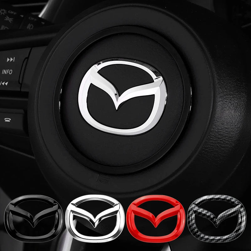 Mazda Steering Wheel Center Sticker – ABS Emblem for CX-4, CX-5, Atenza, Axela