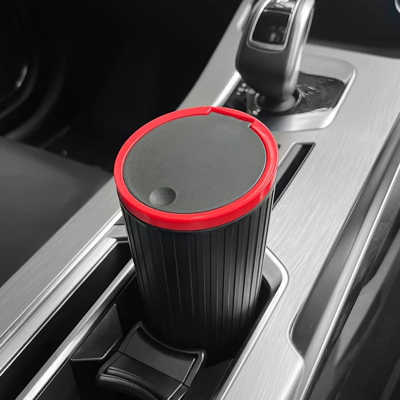 Universal Car Trash Bin with Lid,Durable ABS Material-Fits Center Console, Armrest, or Door Storage-Ideal for Vehicle & Home Use