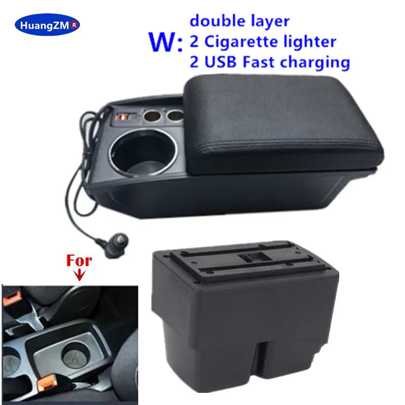 For Ford Fiesta Armrest Box For Ford Fiesta MK7 Car Armrest 2009-2017 Storage Box Interior Dedicated Retrofit Car Accessories