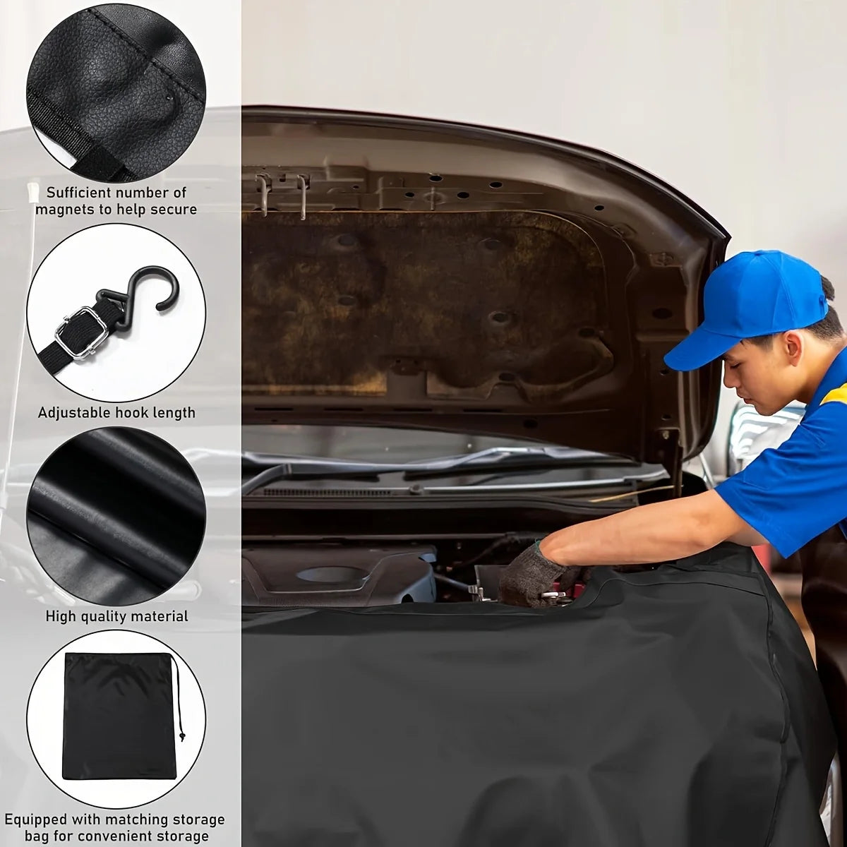 Automotive Mechanic Magnetic Fender Cover Mat Pad | Protective Fender Protector for R lifestyle view