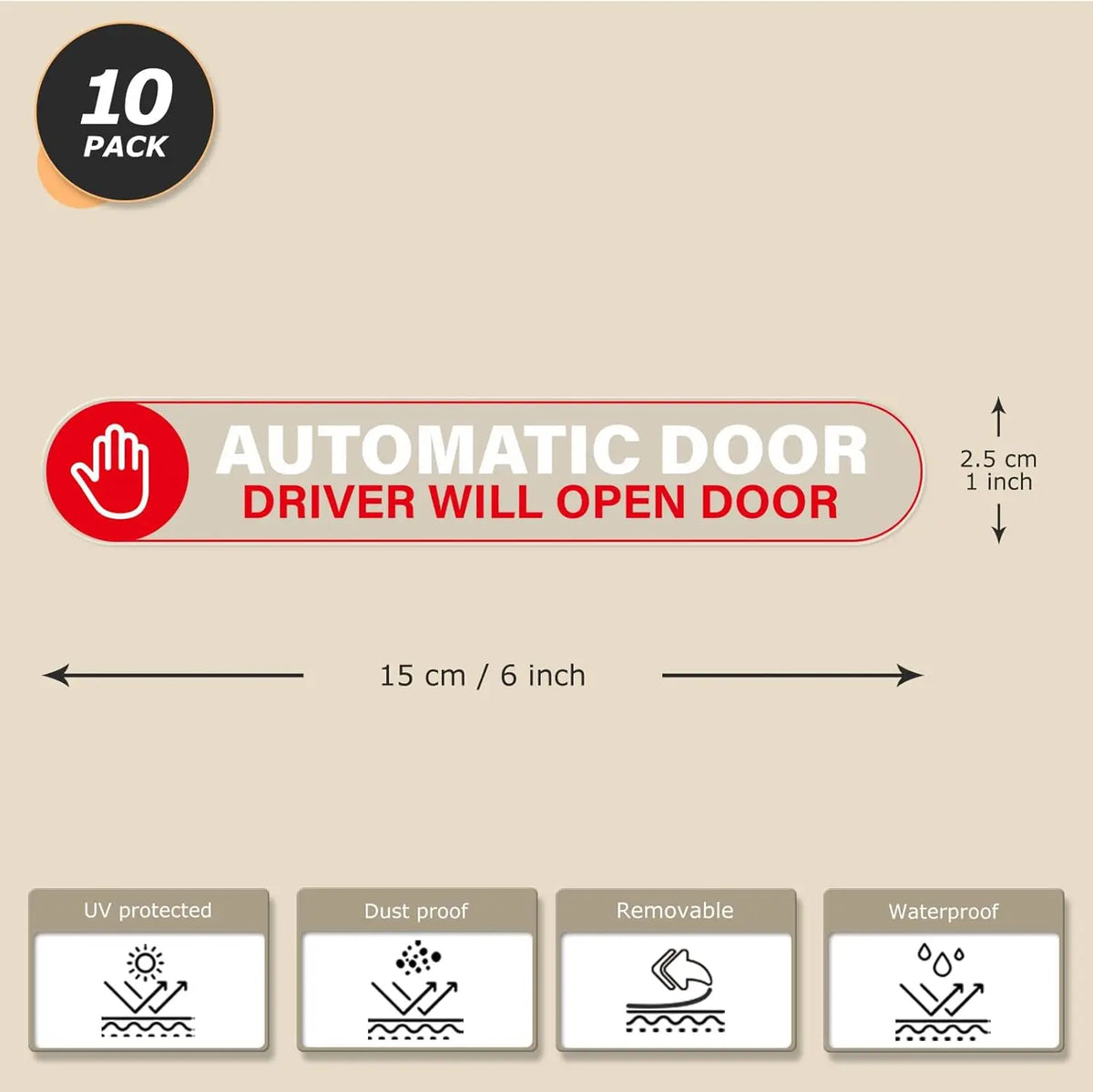Auto Door Do Not Touch Sign Decals Removable Self-adhesive Vinyl Taxi Vehicle Window Sti detail view