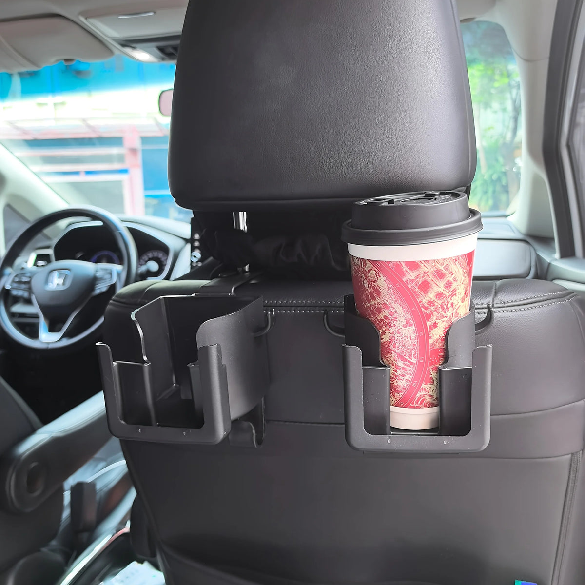 Car Seat Back Organizer with Cup Holder and Phone Mount