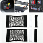 Car Storage Net Stretchable Mesh Pocket Net Magic Elastic Sticker Universal Rear Mesh Trunk Seat Bag
