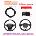 PU Leather Shiny Metal Stretchable Car Rimless Steering Wheel Cover Suitable for 14.5 alternate view