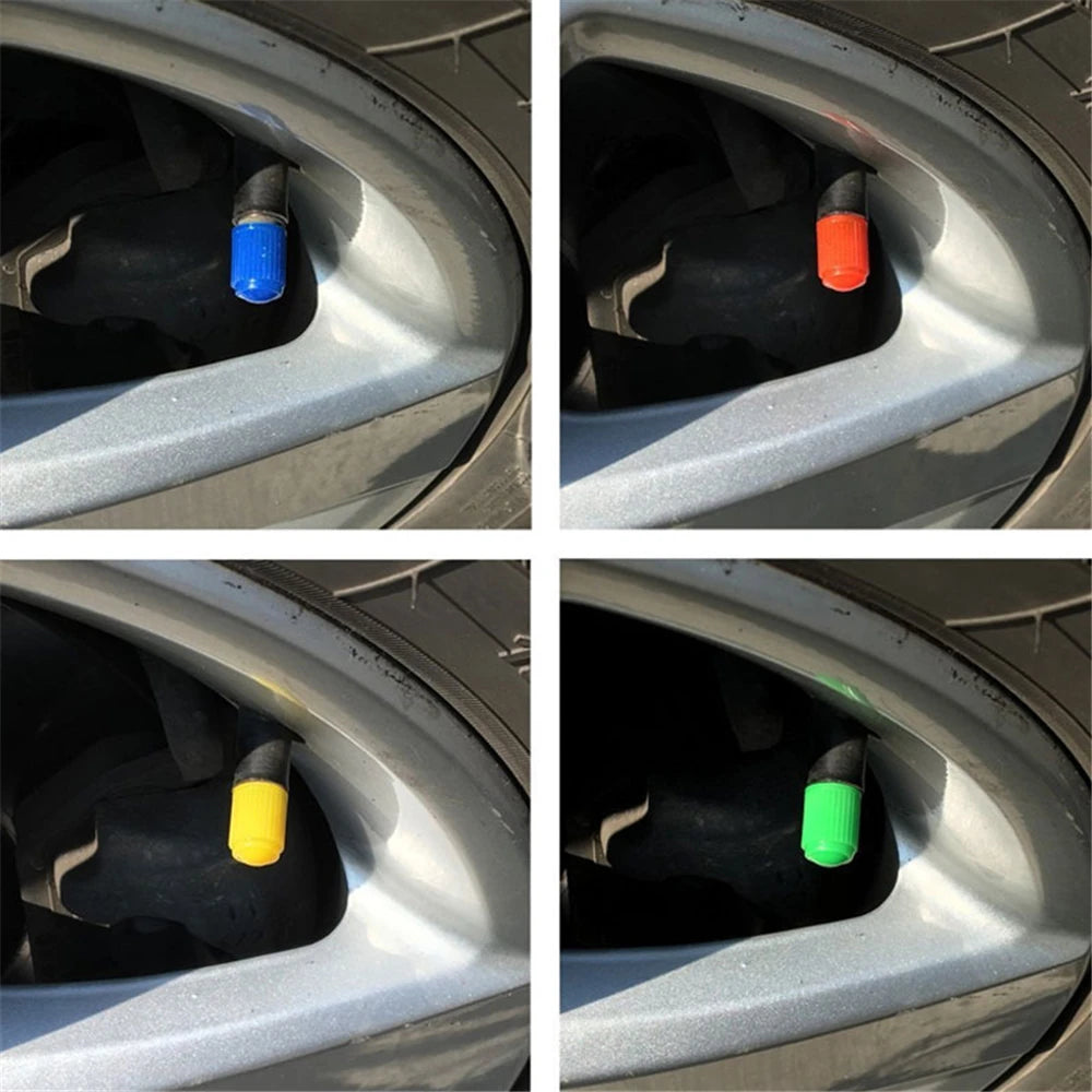 AUTCOAT Tire Stem Valve Caps | Universal Plastic Valve Covers for Cars, Trucks, Bikes lifestyle view