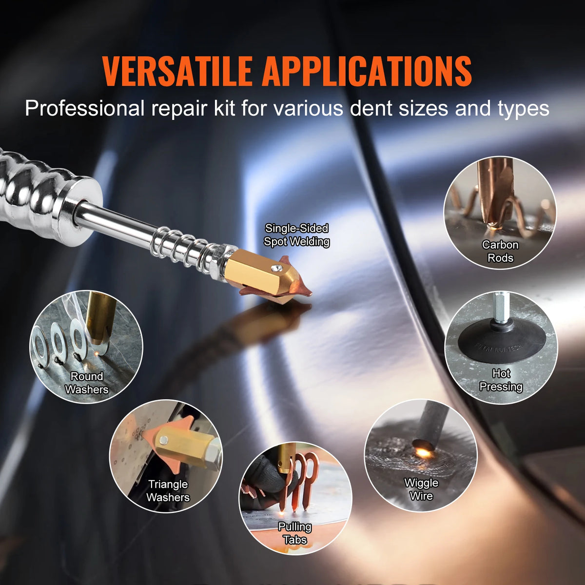 SucceBuy 1.8KW Stud Welder Dent Repair Kit Auto Body Spot Welding Dent Puller Machine Spot Welder Dent Puller for CarDent Repair