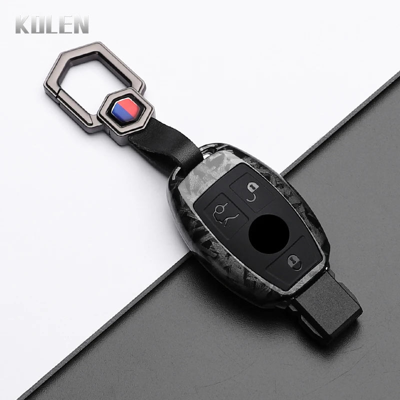 ABS Carbon Fiber Style Car Key Case Cover For Mercedes Benz A B C E Class GLS GLA GLK GLC CLS CLA AMG W204 W205 W212 W463 W176