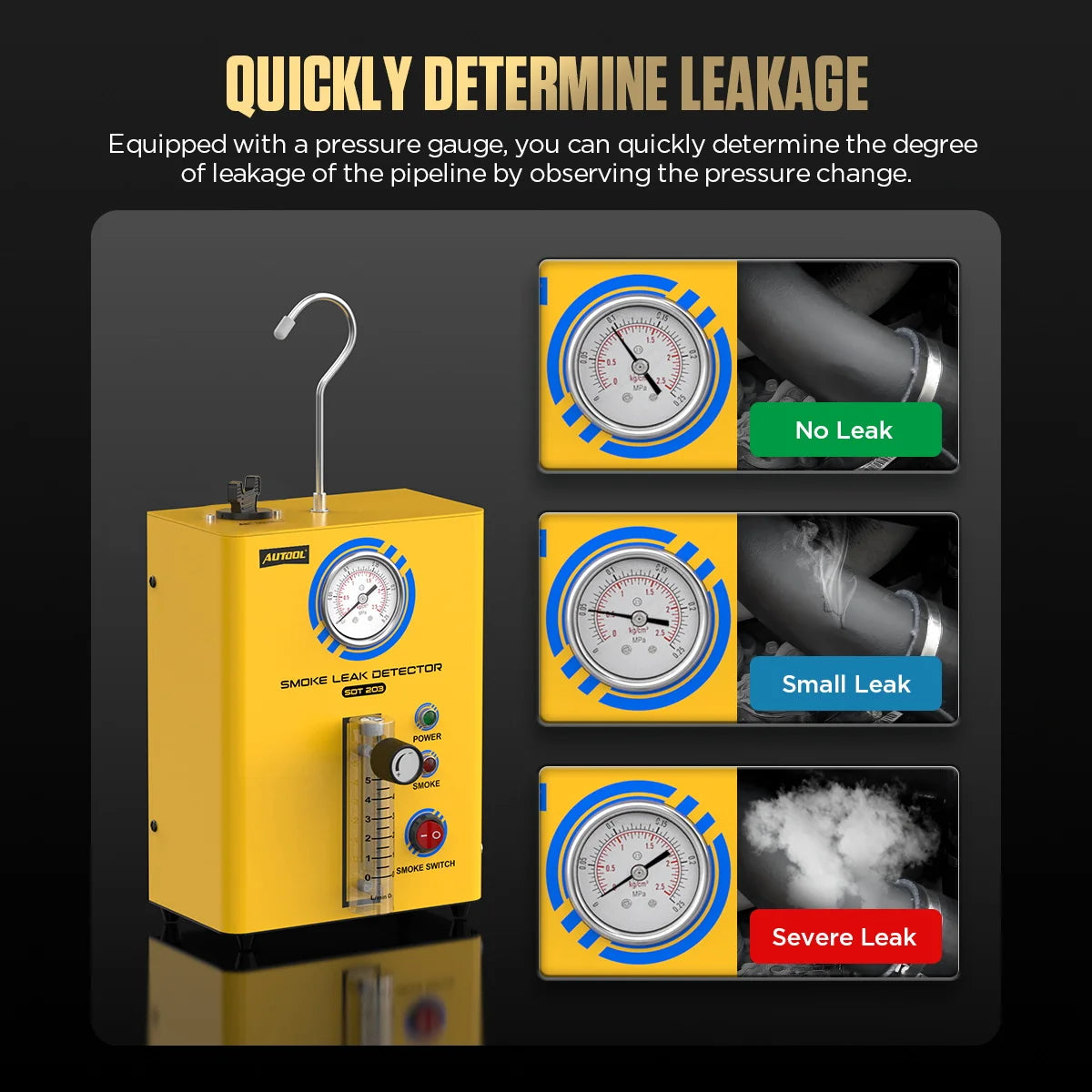 AUTOOL SDT203 Car Smoke Machine Leak Detector Auto Generator Smoke Diagnostic Tool EVAP Pipeline Smog Gas Leakage Analyzer #