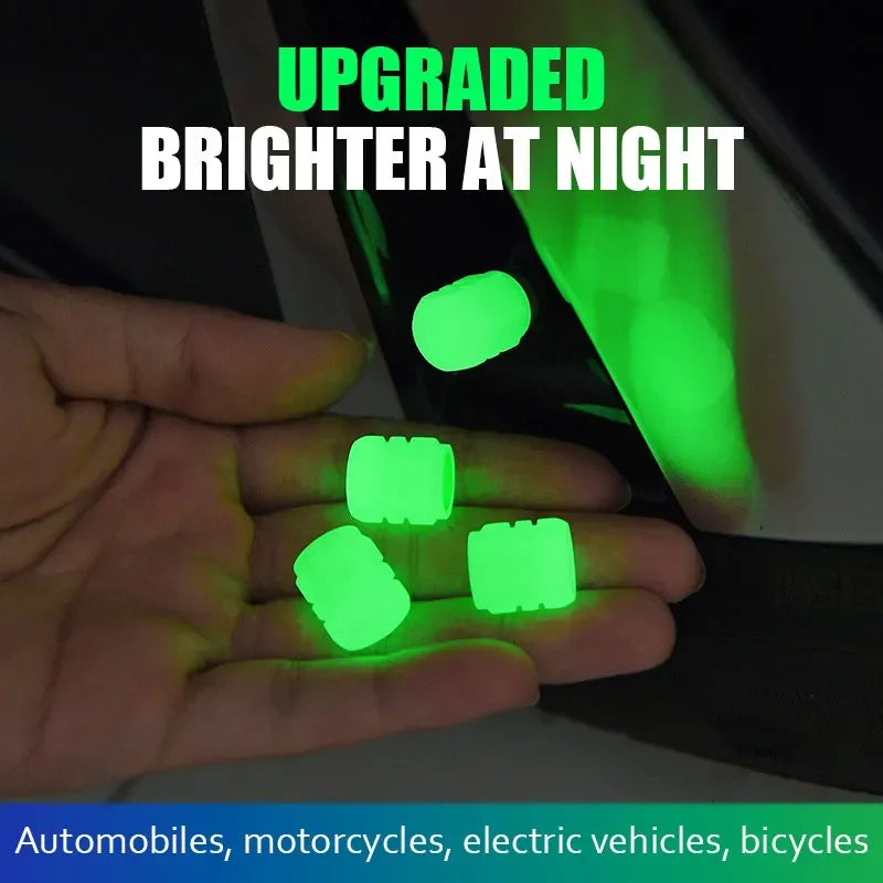 Glow-in-the-Dark Tire Valve Caps | Luminous Car Motorcycle Accessories detail view