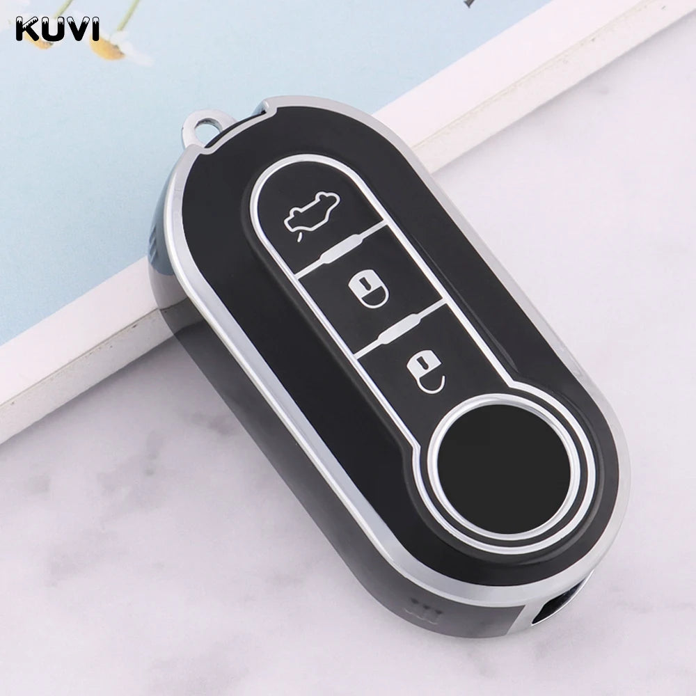 New TPU Car Flip Key Case Cover Shell For FIAT 500 Ducato Punto Panda Lancia Musa For Ci detail view